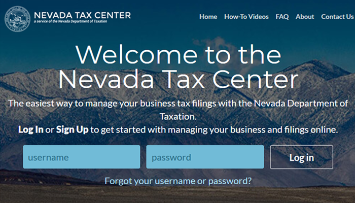 Nevada Tax Webpage