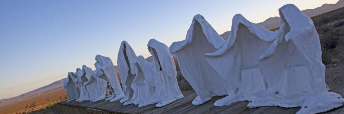 Ghost Town. Sculptures of ghosts