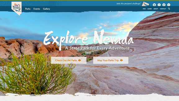 Screen shot of Nevada State Parks